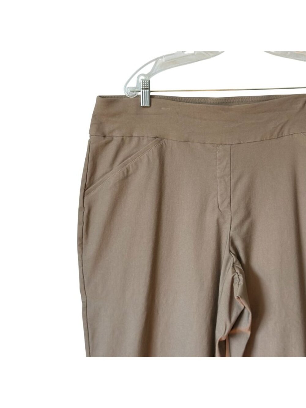 Alfred Dunner Womens Plus-Size 20W Cropped Stretch Pants In Taupe Brown - Picture 3 of 14